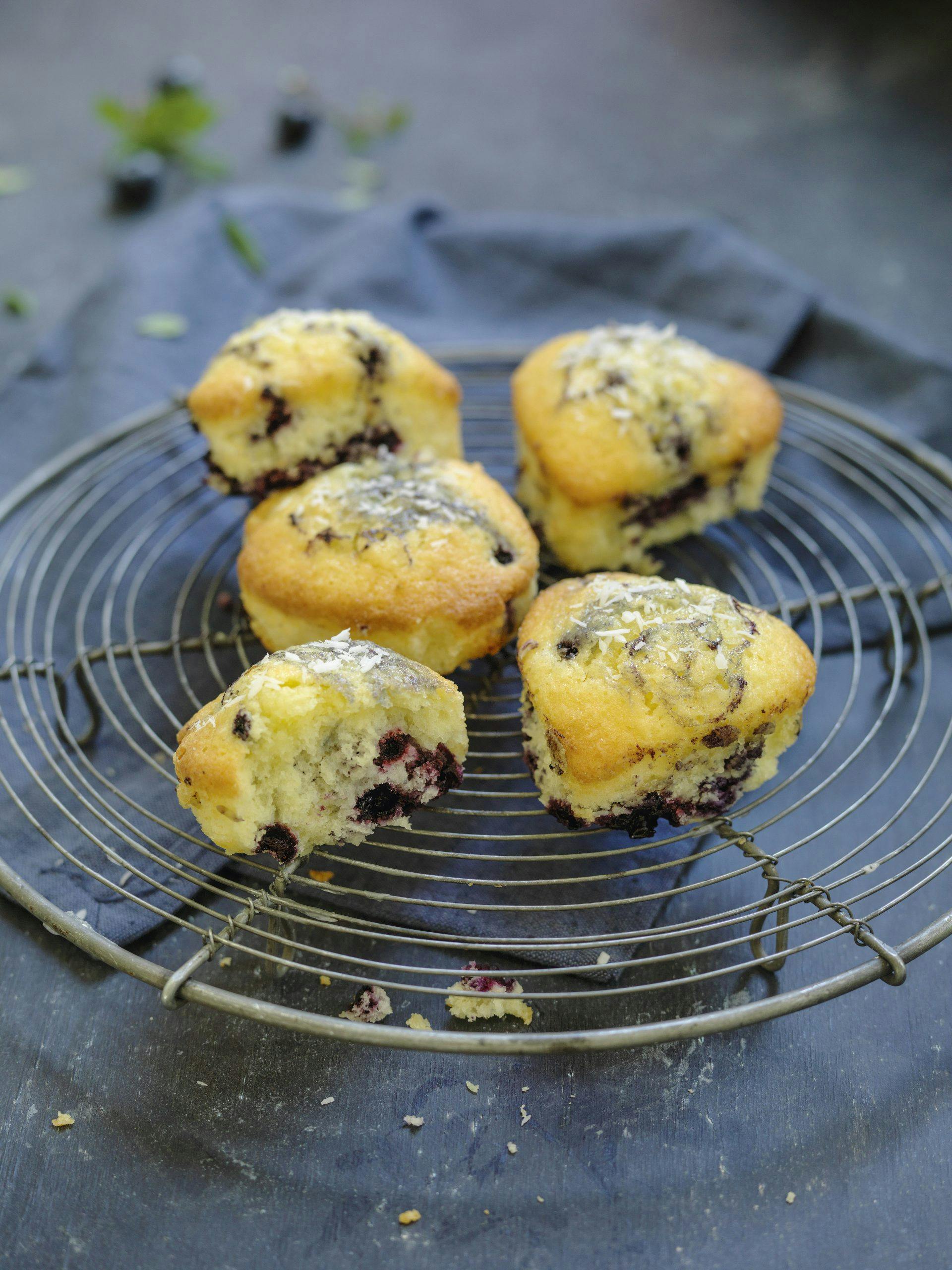 Blåbærmuffins med kokos
